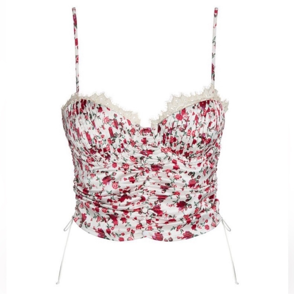 NWT For Love & Lemons Melrose Floral Bustier XXS XS Coquette Corset Top
